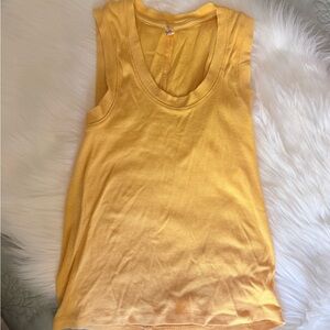 We the free by Free People  Women’s Yellow Sleeveless Tank Top